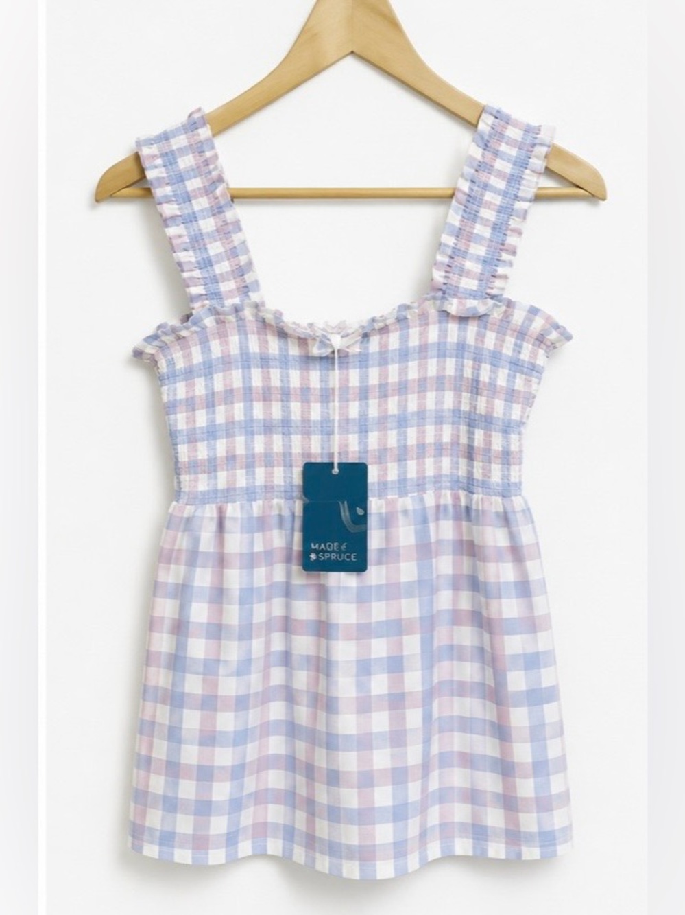 Market and Spruce Women Petite Square Neck Smocked Linen Top Size SP Small NWT - Picture 2 of 8